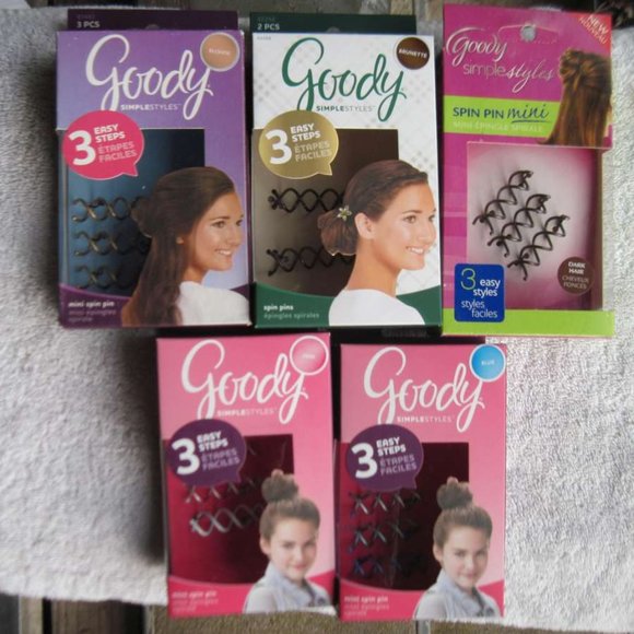 Goody Simple Styles Mini Spin Pins Bun Spiral Updo Hair Accessory Pin Light Dark - Picture 3 of 13